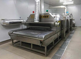 Integral liquid nitrogen tunnel quick freezing machine